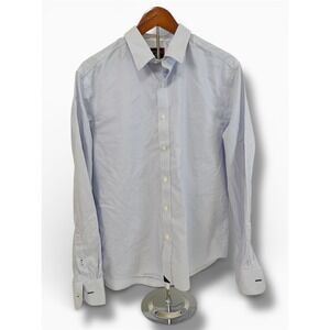 UNTUCKit Bordeaux Shirt‎ Men's Large Blue White Striped Wrinkle Free